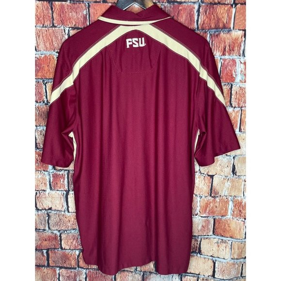 Florida State University Seminoles FSU Nike Dri-Fit Large Mens Garnet Polo Shirt - Picture 3 of 5